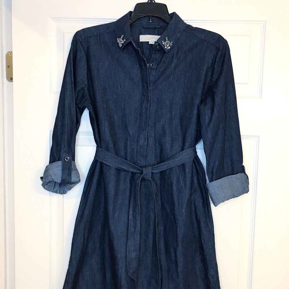 LOFT Denim Shirtdress